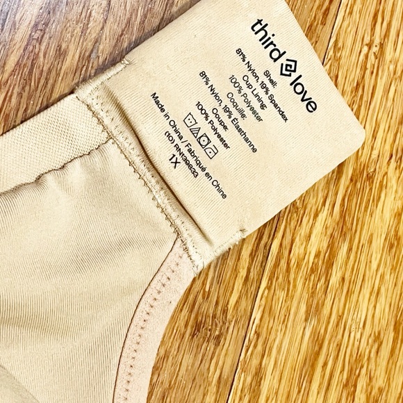 Third Love Wireless Comfortable Nude light beige light tan nude Bra. Size 1X - Picture 9 of 10